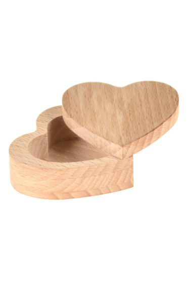 Heart-shaped Ring Jewelry Box - Beech Wood | Online Wholesale Store