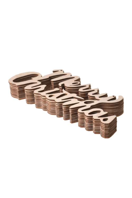 Drewniany Napis Merry Christmas Zestaw 10 szt – Ozdoba Świąteczna