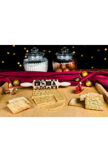 Mini Wałek do ciasta ciastek grawerowany z grawerem głębokim dla dzieci