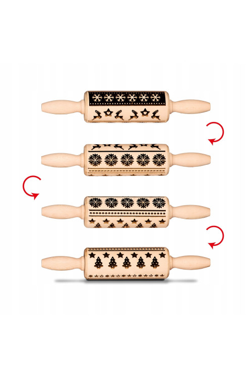Mini Wałek do ciasta ciastek grawerowany z grawerem głębokim dla dzieci