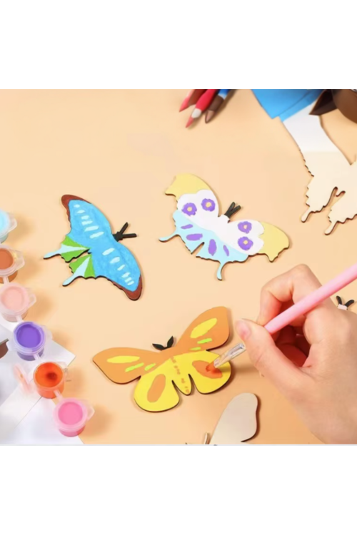 Zestaw 10 Drewnianych Motyli ze Sklejki 10x8,5 cm Duże – Idealne do Dekoracji Rękodzieł DIY