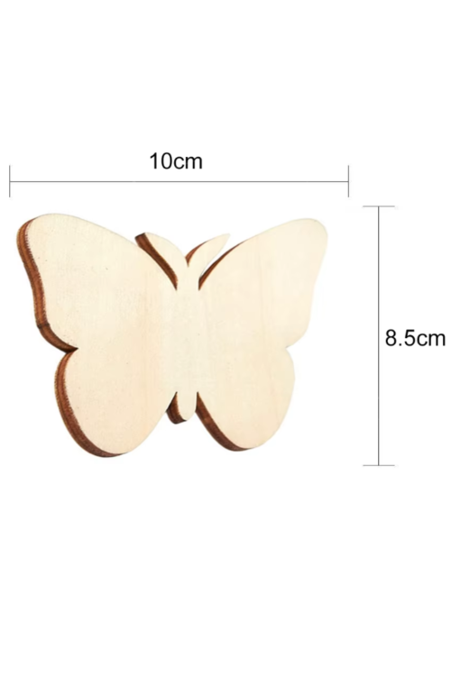 Zestaw 10 Drewnianych Motyli ze Sklejki 10x8,5 cm Duże – Idealne do Dekoracji Rękodzieł DIY
