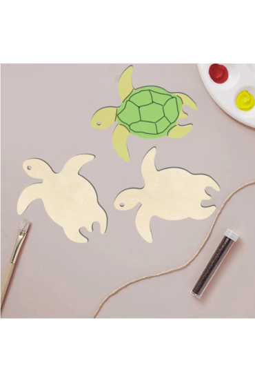 Drewniany Żółw 10x9,2 cm – Zestaw 10 sztuk Zawieszki ze Sklejki do Dekoracji DIY