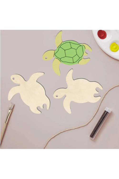 Drewniany Żółw 10x9,2 cm – Zestaw 10 sztuk Zawieszki ze Sklejki do Dekoracji DIY