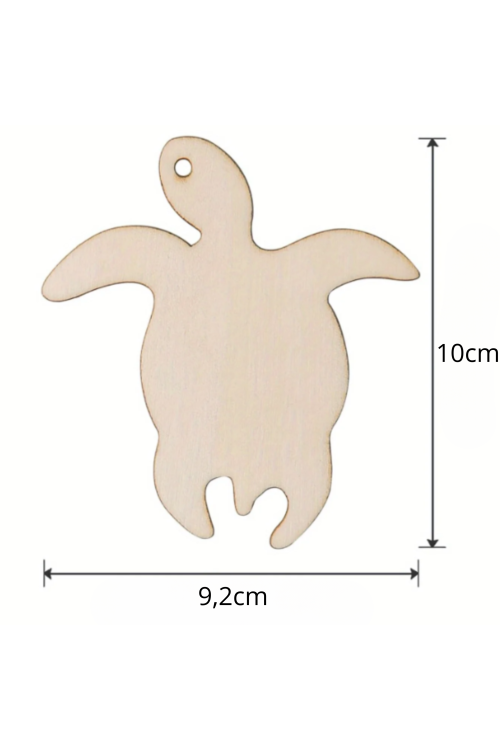 Drewniany Żółw 10x9,2 cm – Zestaw 10 sztuk Zawieszki ze Sklejki do Dekoracji DIY