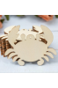 Drewniany Krab ze Sklejki 10 × 7,9 cm – Zestaw 10 sztuk Dekoracje DIY Morskie Motywy Rękodzieło