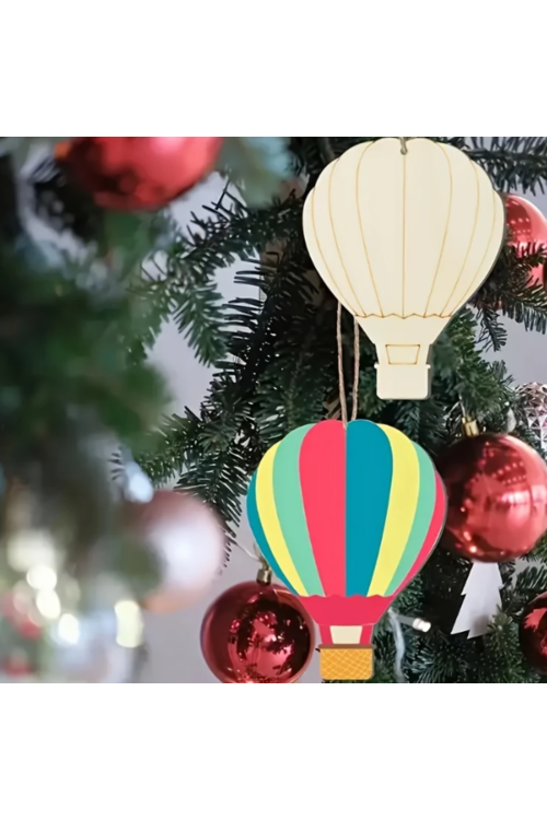 🎈 Drewniana Zawieszka Balon 12 cm – Zestaw 10 sztuk | Dekoracje DIY, Rękodzieło, Pokój Dziecka