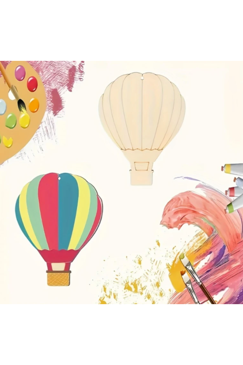 🎈 Drewniana Zawieszka Balon 12 cm – Zestaw 10 sztuk | Dekoracje DIY, Rękodzieło, Pokój Dziecka