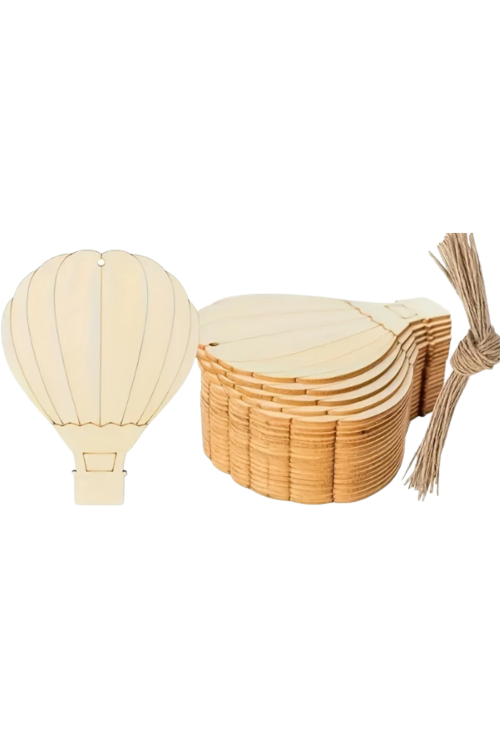 🎈 Drewniana Zawieszka Balon 12 cm – Zestaw 10 sztuk | Dekoracje DIY, Rękodzieło, Pokój Dziecka