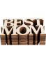 Drewniany Napis "BEST MOM" 11 cm Zestaw 10 sztuk Dekoracje DIY Prezent na Dzień Matki Rękodzieło