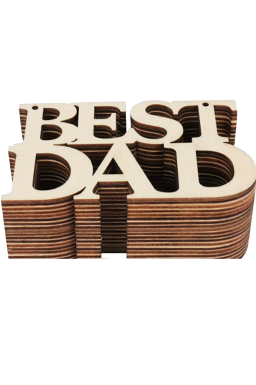 Drewniany Napis "BEST DAD" 12 cm Zestaw 10 sztuk Dekoracje i Prezenty DIY z Naturalnej Sklejki