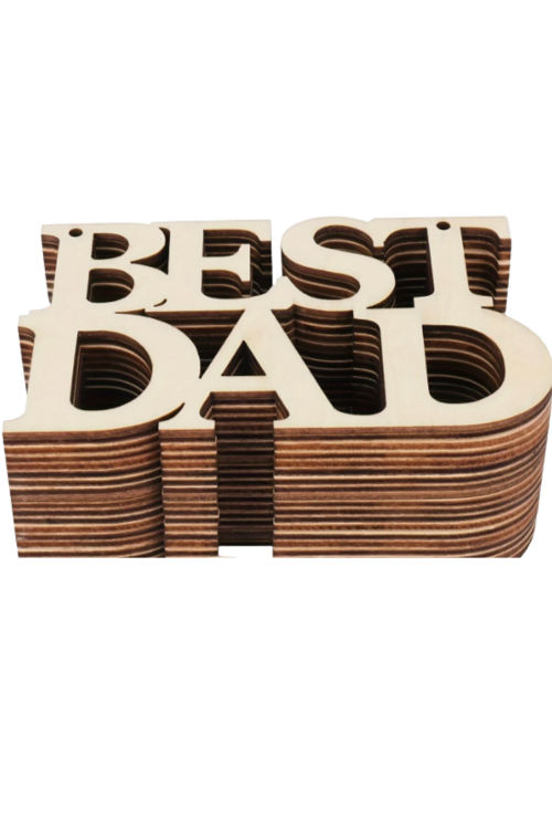 Drewniany Napis "BEST DAD" 12 cm Zestaw 10 sztuk Dekoracje i Prezenty DIY z Naturalnej Sklejki