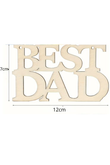 Drewniany Napis "BEST DAD" 12 cm Zestaw 10 sztuk Dekoracje i Prezenty DIY z Naturalnej Sklejki