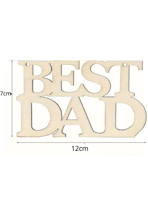 Drewniany Napis "BEST DAD" 12 cm Zestaw 10 sztuk Dekoracje i Prezenty DIY z Naturalnej Sklejki