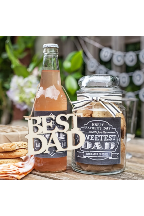 Drewniany Napis "BEST DAD" 12 cm Zestaw 10 sztuk Dekoracje i Prezenty DIY z Naturalnej Sklejki