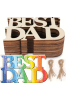 Drewniany Napis "BEST DAD" 12 cm Zestaw 10 sztuk Dekoracje i Prezenty DIY z Naturalnej Sklejki