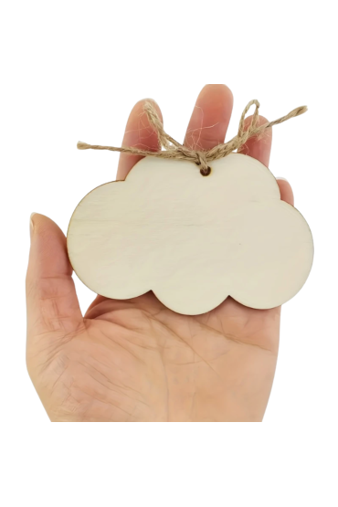 Drewniana Chmurka ze Sklejki 10x6,6 cm Zestaw 15 sztuk Dekoracje DIY