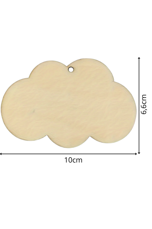 Drewniana Chmurka ze Sklejki 10x6,6 cm Zestaw 15 sztuk Dekoracje DIY