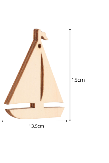 Drewniana Żaglówka 15 cm Zestaw 10 sztuk Dekoracje Morskie i DIY