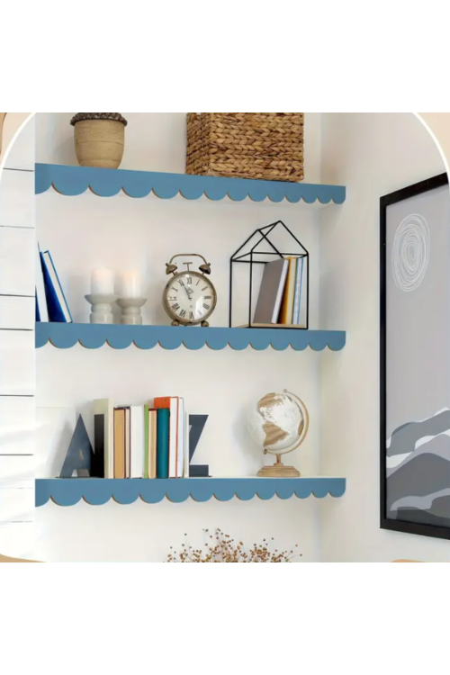 Drewniana Fala 35 cm – Zestaw 5 sztuk Dekoracje DIY Pokój Dziecka Styl Morski Sklejka Brzozowa