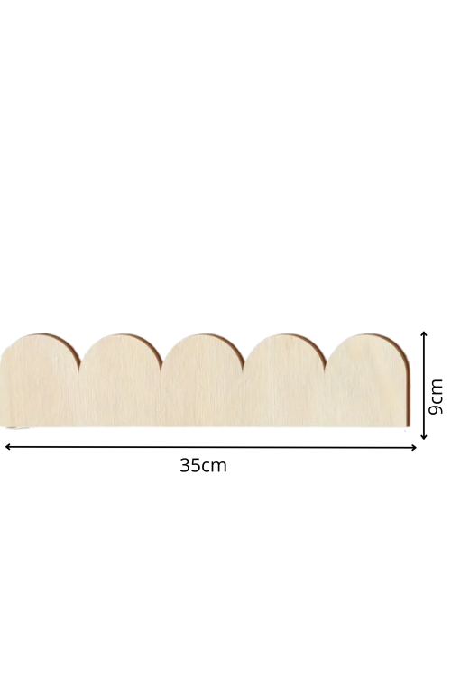 Drewniana Fala 35 cm – Zestaw 5 sztuk Dekoracje DIY Pokój Dziecka Styl Morski Sklejka Brzozowa