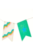 Drewniany Proporczyk Flaga Baner 14,9×9,7 cm – Zestaw 10 sztuk ze sznurkiem DIY Girlandy