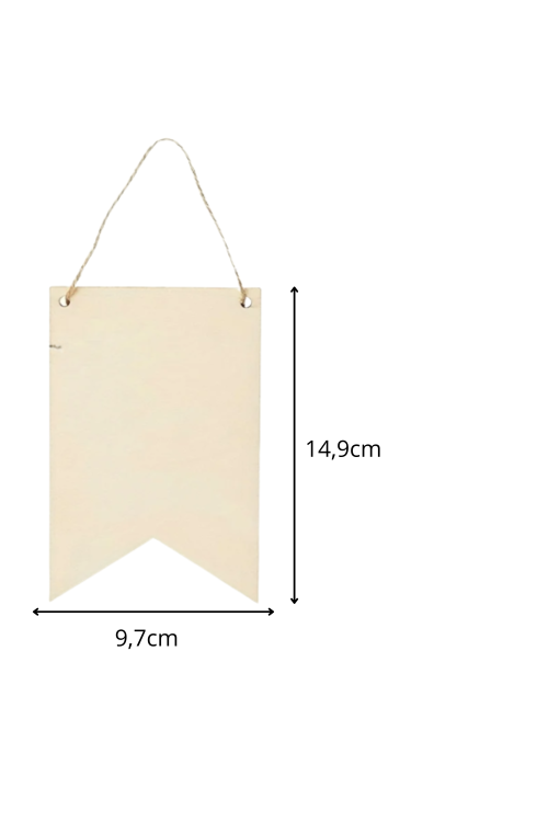Drewniany Proporczyk Flaga Baner 14,9×9,7 cm – Zestaw 10 sztuk ze sznurkiem DIY Girlandy