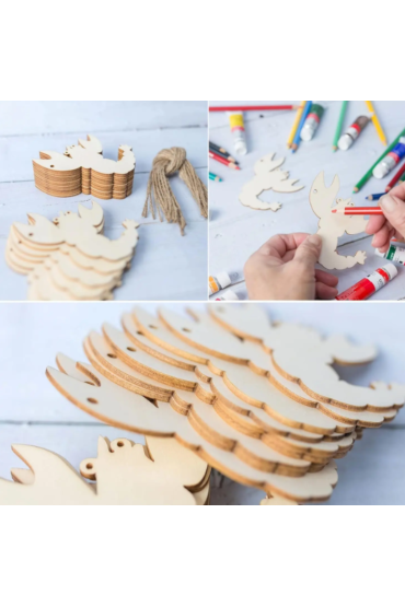 Drewniany Rak 10 cm – Zestaw 10 sztuk Dekoracje DIY Zawieszki Morskie Ozdoby ze Sklejki