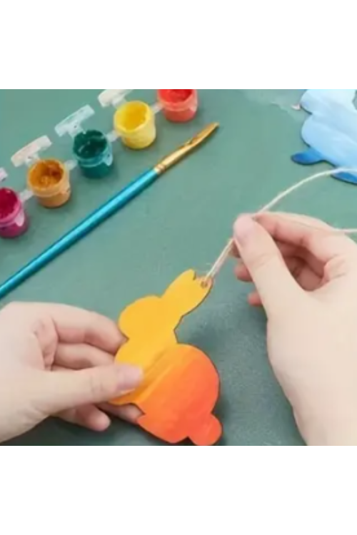 Drewniane Zajączki 7 cm – Zestaw 15 sztuk Ozdoby Wielkanocne Dekoracje DIY Zawieszki do Malowania