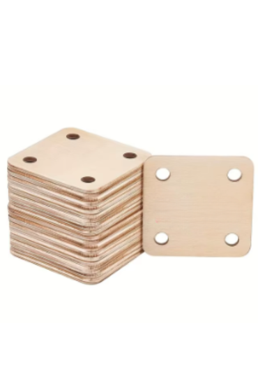 Drewniana Baza Kwadratowa 5×5 cm z otworami – Zestaw 20 sztuk Makrama DIY Decoupage Ozdoby Handmade