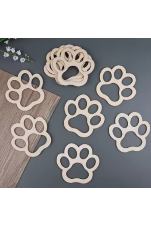 Drewniana Łapka 8 cm – Zestaw 10 sztuk Dekoracje DIY Decoupage Rękodzieło Zawieszki
