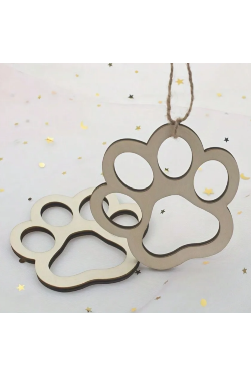 Drewniana Łapka 8 cm – Zestaw 10 sztuk Dekoracje DIY Decoupage Rękodzieło Zawieszki