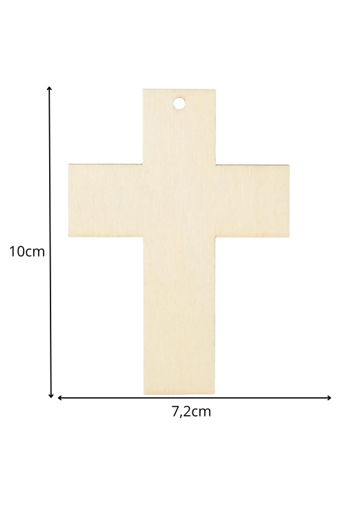 Drewniany Krzyż 10x7 cm – Zestaw 15 sztuk Dekoracje Religijne DIY Chrzest Komunia Decoupage