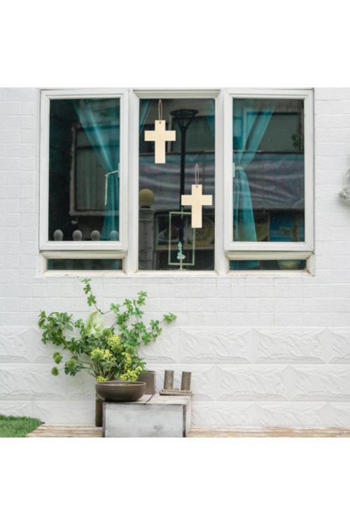 Drewniany Krzyż 10x7 cm – Zestaw 15 sztuk Dekoracje Religijne DIY Chrzest Komunia Decoupage