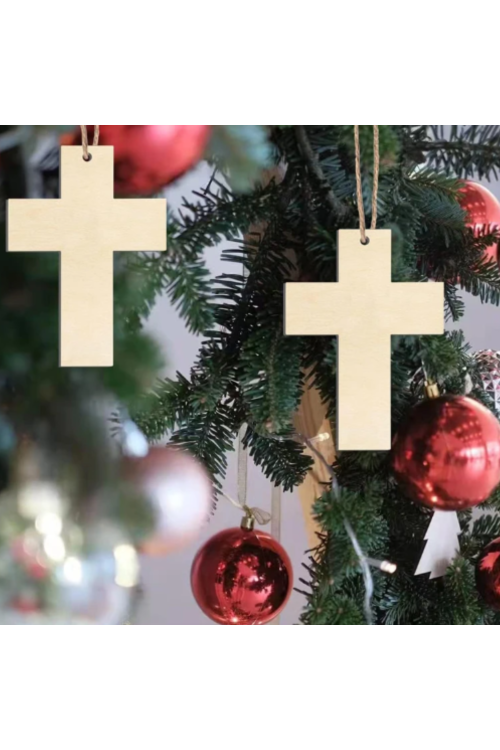 Drewniany Krzyż 10x7 cm – Zestaw 15 sztuk Dekoracje Religijne DIY Chrzest Komunia Decoupage