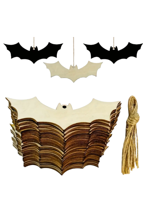 Drewniany Nietoperz 10x4 cm – Zestaw 20 sztuk Dekoracje DIY Decoupage Rękodzieło