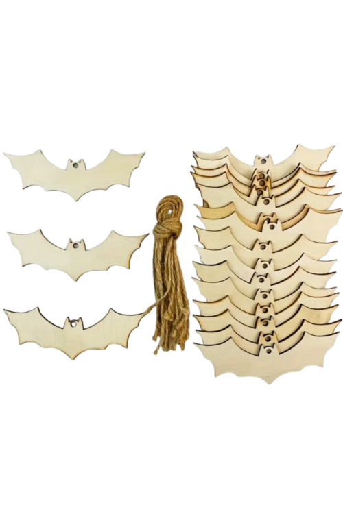 Drewniany Nietoperz 10x4 cm – Zestaw 20 sztuk Dekoracje DIY Decoupage Rękodzieło