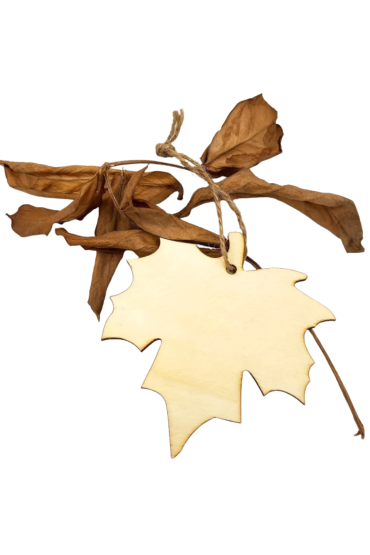 Drewniany Liść Klonu 10 cm – Zestaw 10 sztuk Ozdoby DIY Decoupage Rękodzieło