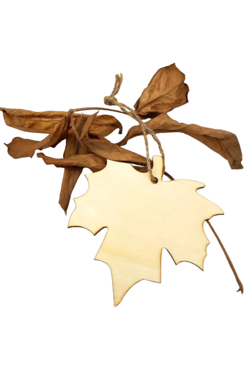 Drewniany Liść Klonu 10 cm – Zestaw 10 sztuk Ozdoby DIY Decoupage Rękodzieło