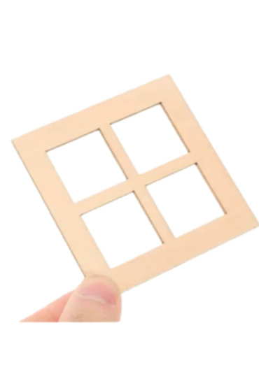 Drewniane Okno 7 cm – Zestaw 10 sztuk Ozdoby DIY Decoupage Rękodzieło
