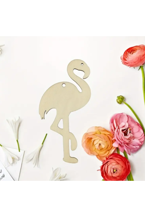 Drewniany Flaming 10 cm – Zestaw 15 sztuk Ozdoby DIY Decoupage Rękodzieło