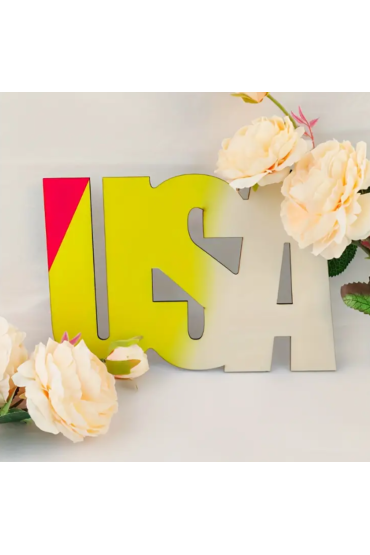 Drewniany Napis USA 10x7 cm – Zestaw 10 sztuk Dekoracje DIY Decoupage Scrapbooking