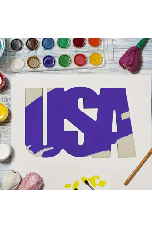 Drewniany Napis USA 10x7 cm – Zestaw 10 sztuk Dekoracje DIY Decoupage Scrapbooking