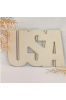 Drewniany Napis USA 10x7 cm – Zestaw 10 sztuk Dekoracje DIY Decoupage Scrapbooking