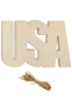 Drewniany Napis USA 10x7 cm – Zestaw 10 sztuk Dekoracje DIY Decoupage Scrapbooking