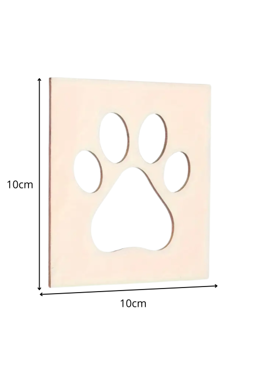 Drewniana Tabliczka Łapa 10 cm – Zestaw 10 sztuk Ozdoby DIY Zwierzęta Dekoracje ze Sklejki