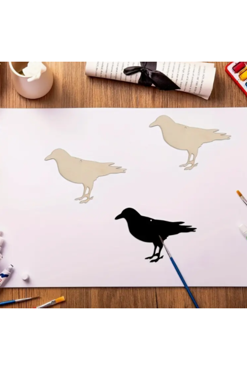 Drewniana Zawieszka Ptak 10x7 cm – Zestaw 15 sztuk Dekoracje DIY Decoupage Rękodzieło
