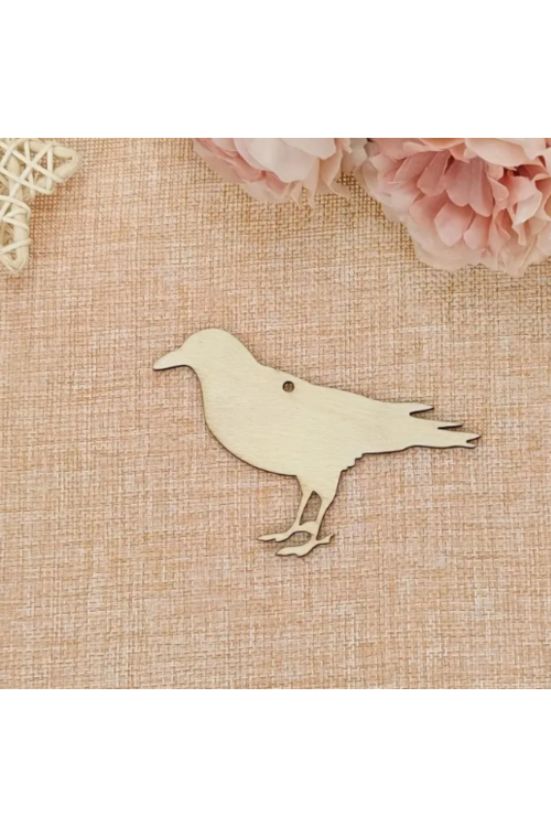 Drewniana Zawieszka Ptak 10x7 cm – Zestaw 15 sztuk Dekoracje DIY Decoupage Rękodzieło