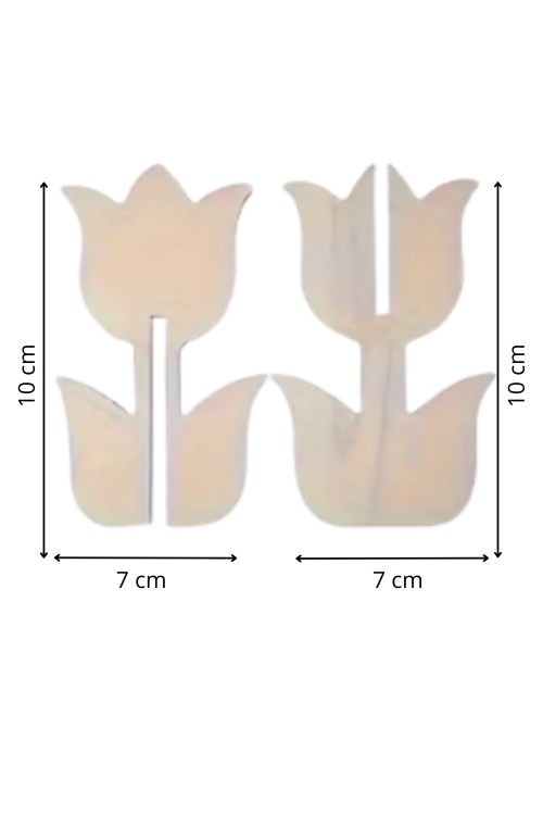 Drewniane Tulipany 3D – Zestaw 10 sztuk Dekoracje Wiosenne Wielkanocne DIY