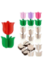 Drewniane Tulipany 3D – Zestaw 10 sztuk Dekoracje Wiosenne Wielkanocne DIY